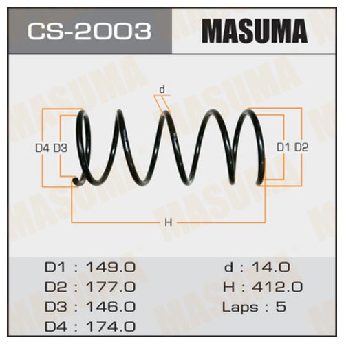 фото Пружина передней подвески masuma cs2003 для nissan presage