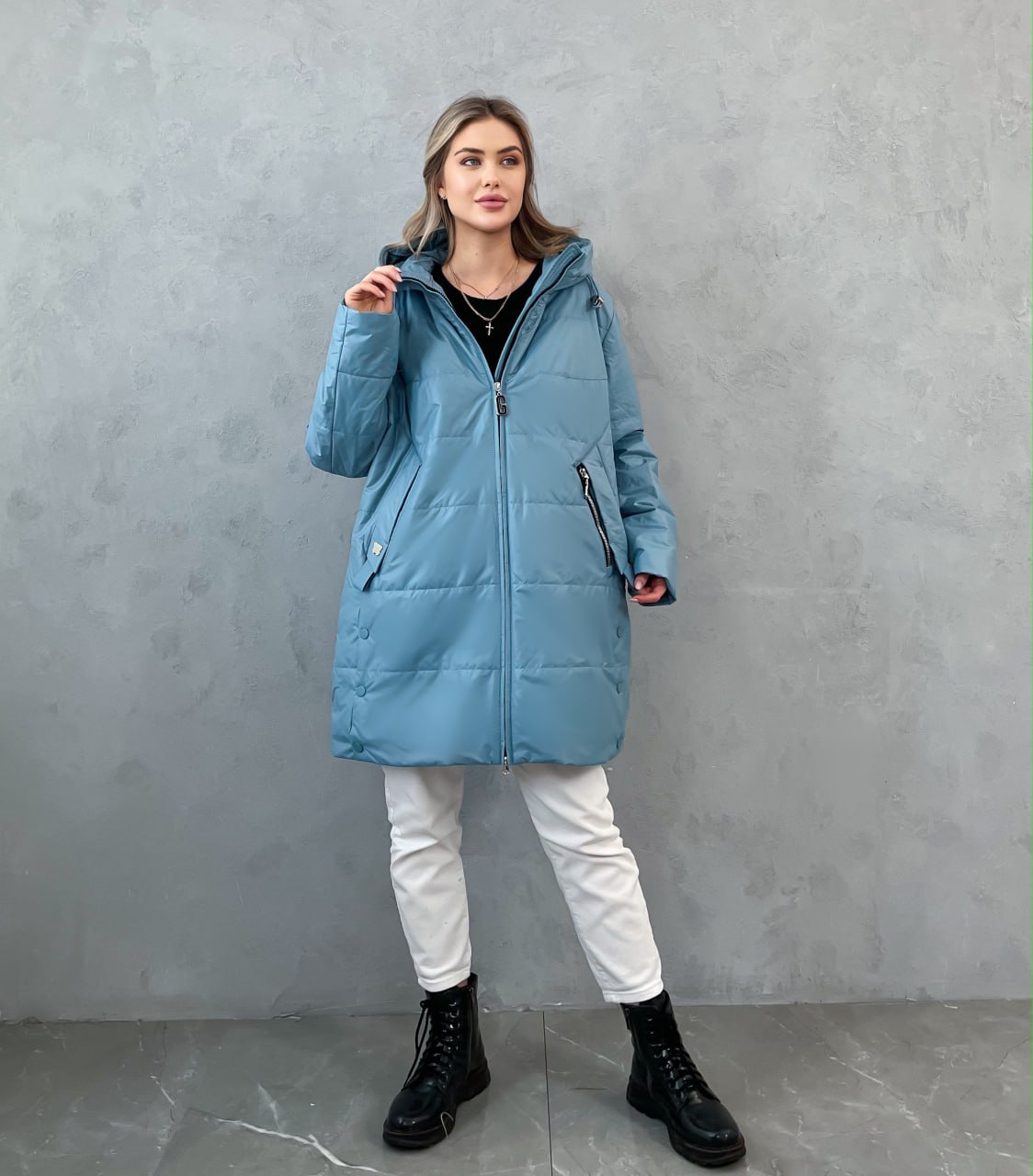 

Куртка женская 332 голубая 58 RU, Голубой, 332