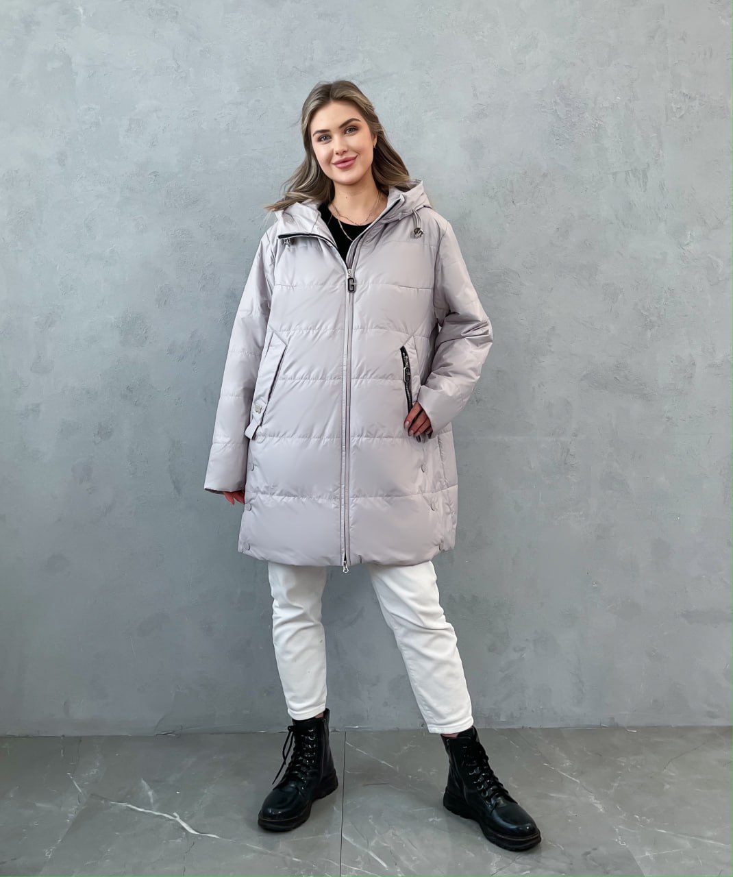 

Куртка женская 332 бежевая 58 RU, Бежевый, 332