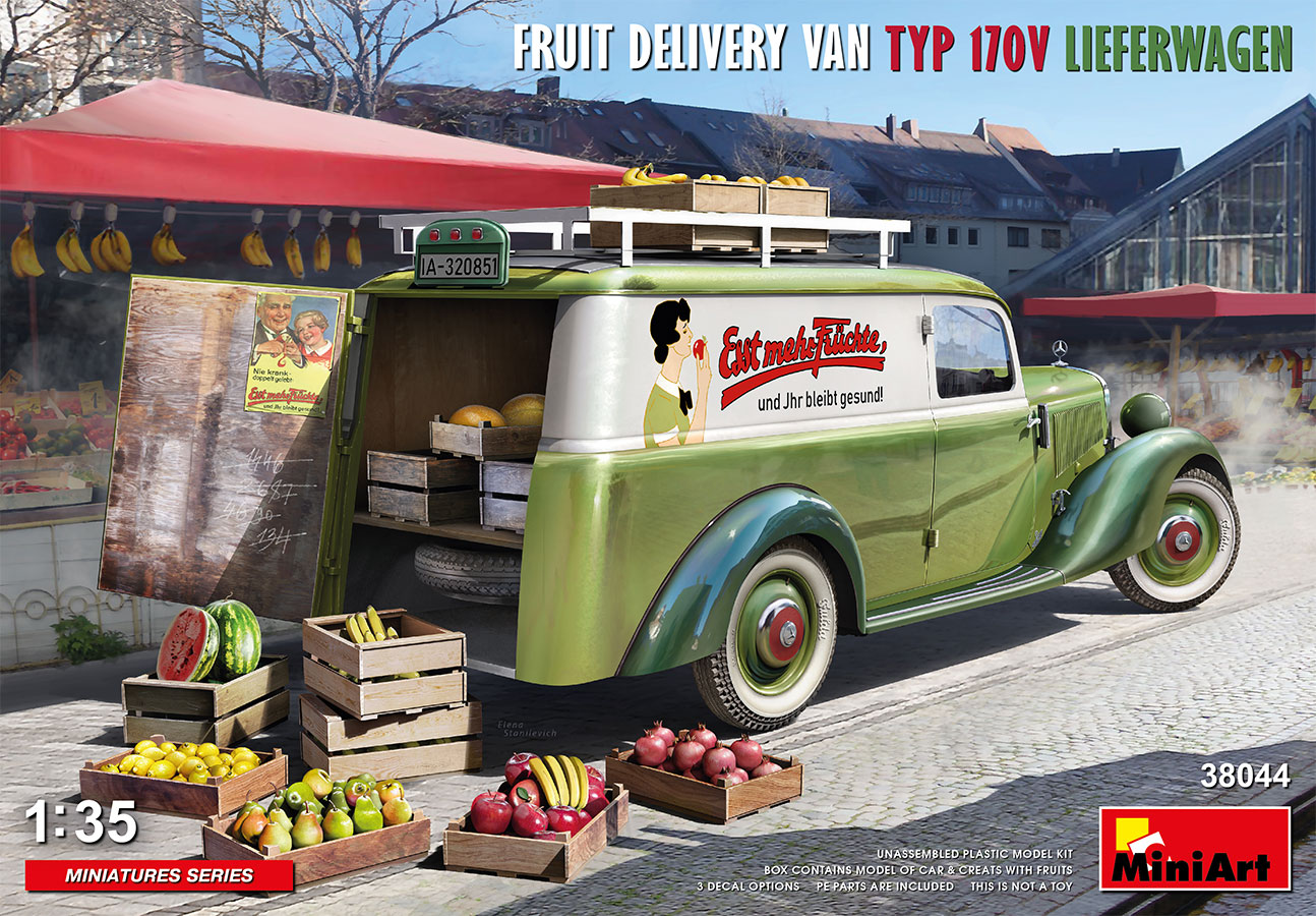 фото Сборная модель miniart 1/35 фургон для доставки фруктов typ 170v lieferwagen 38044