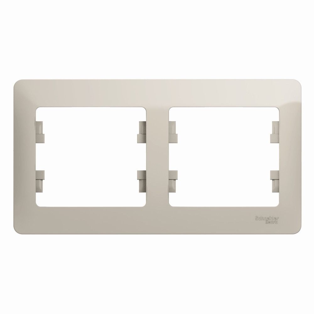 

Рамка SE 2-ная, горизонтальная Молочная Glossa 3шт, GSL000902.3, Черный