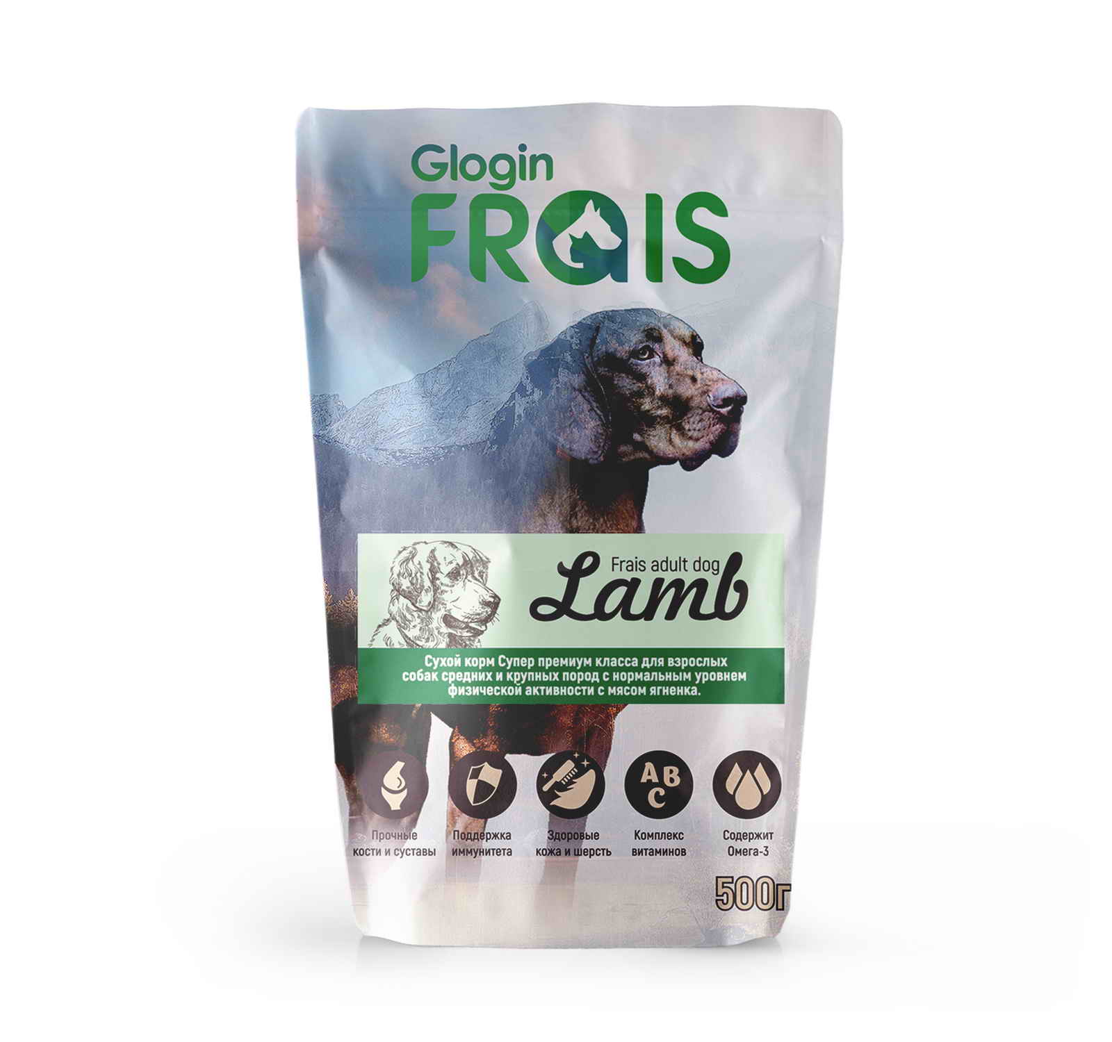 фото Сухой корм для собак frais adult dog lamb, для средних и крупных пород, ягненок, 0.5кг