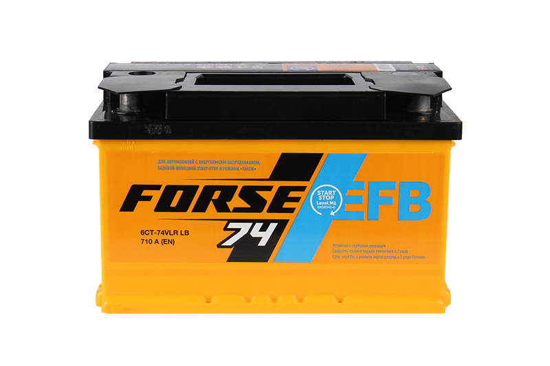 Аккумуляторная батарея FORSE EFB 6СТ74 низкая обратная