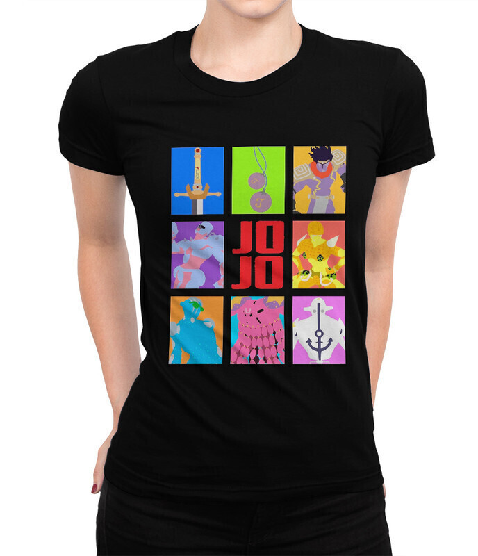 

Футболка женская Dream Shirts Невероятные приключения ДжоДжо Женская 10008181 черная L, Невероятные приключения ДжоДжо Женская 10008181