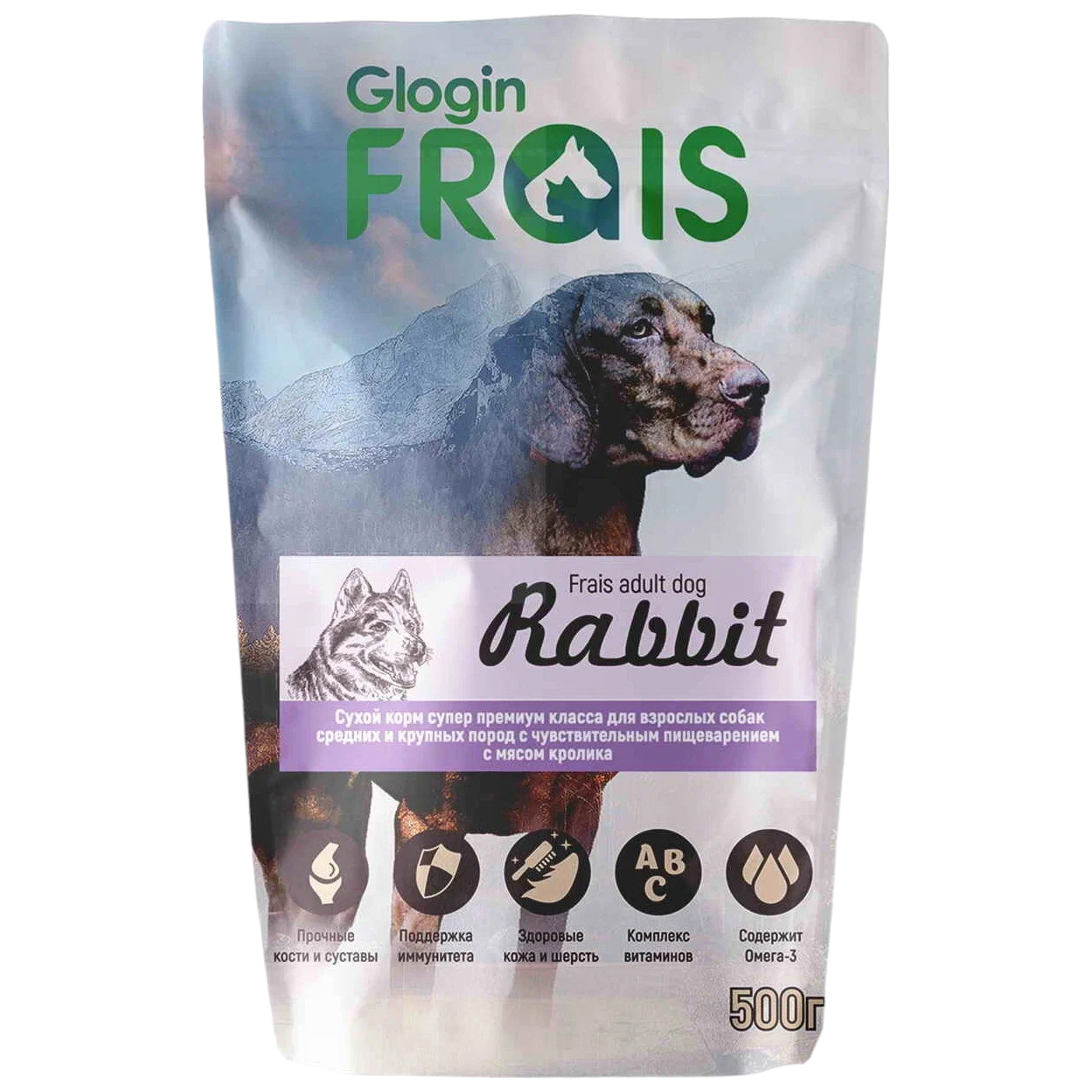 Сухой корм для собак FRAIS ADULT DOG RABBIT, кролик, 0,5 кг