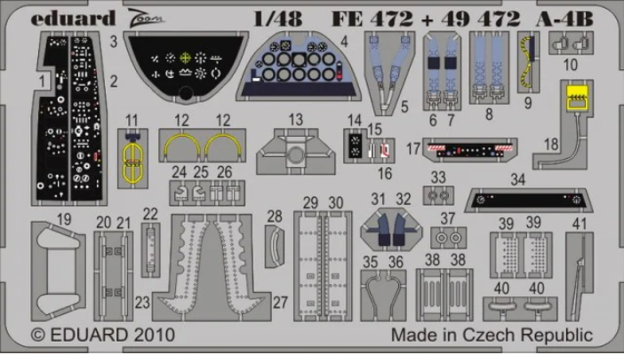 

Фототравление Eduard FE472 A-4B S. A. 1/48, FE472
