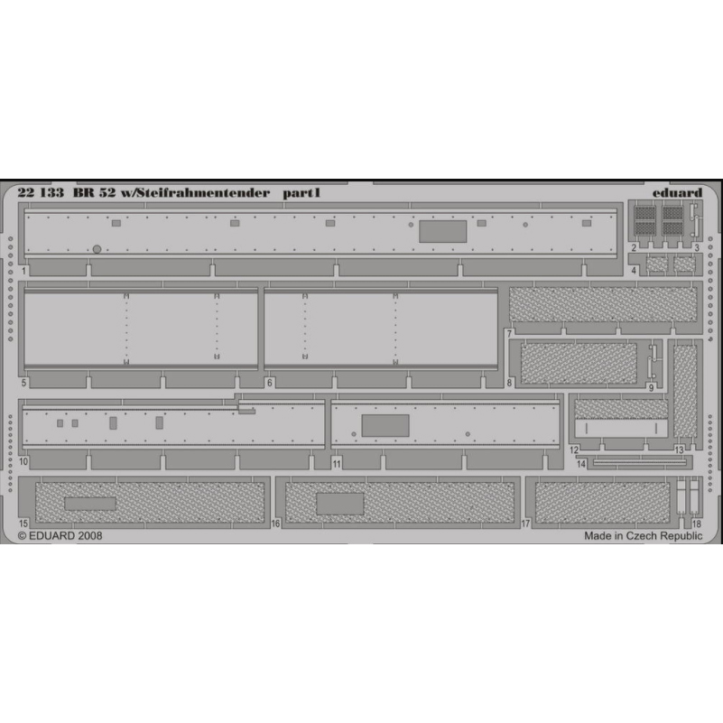 

Фототравление Eduard 22133 BR 52 w/Steifrahmentender part 2 1/72, Однотонный