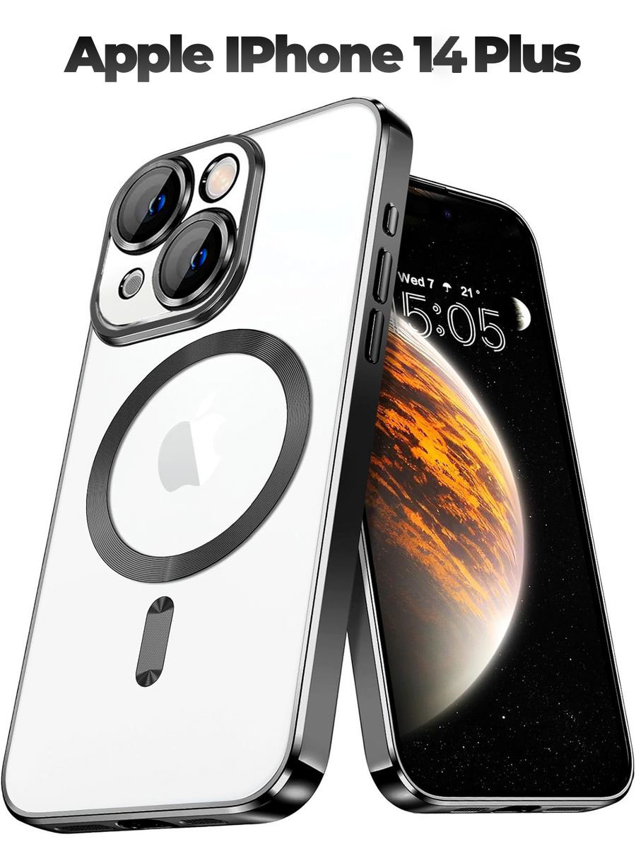 Силиконовый чехол для Apple iPhone 14 Plus с MagSafe, черный