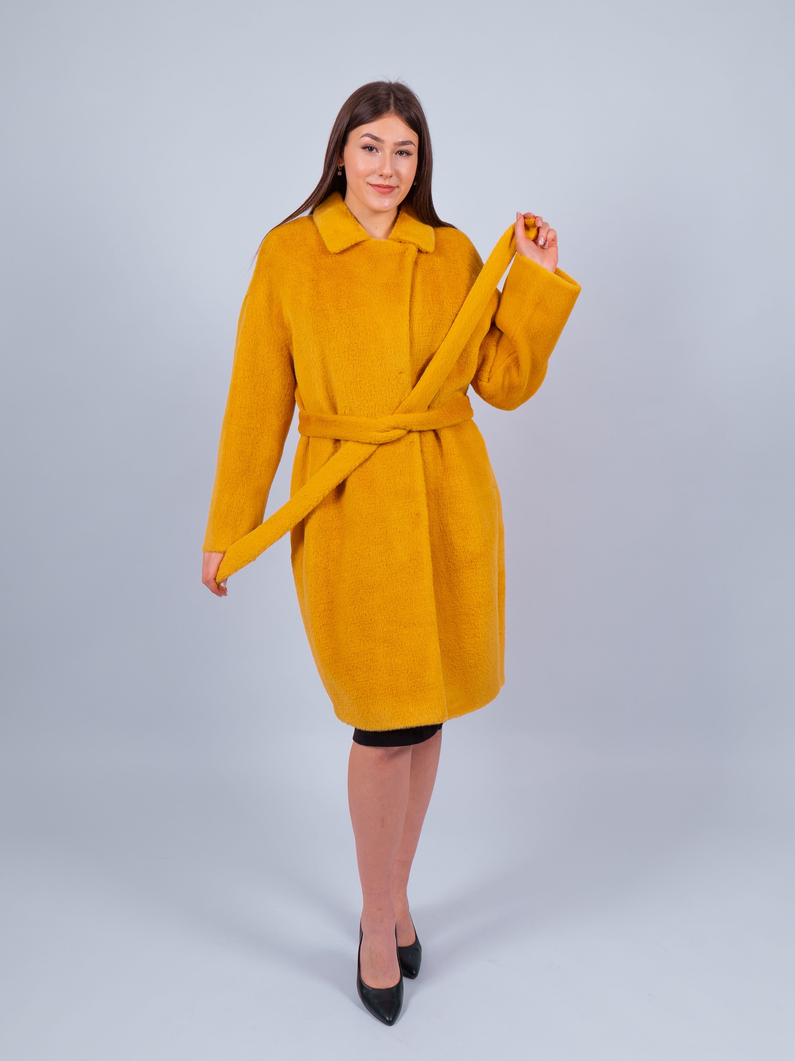 

Пальто женское 365 clothes ДМ-Элен желтое 44 RU, Желтый, ДМ-Элен