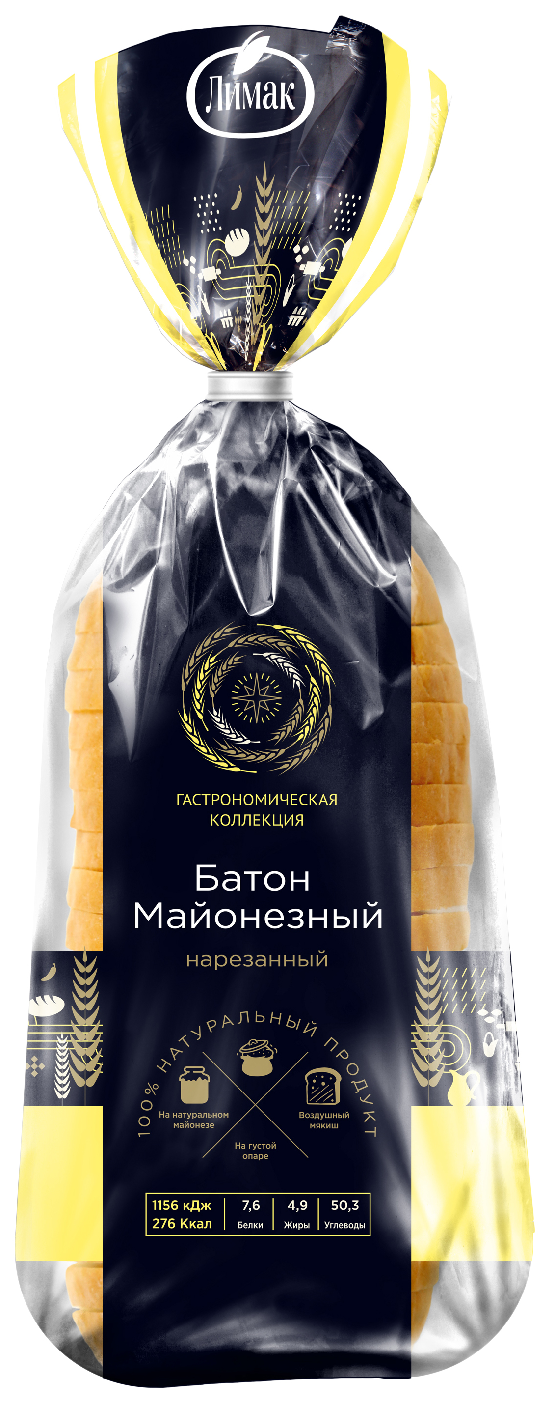 

Хлеб белый Лимак Майонезный пшеничный 280 г, Майонезный пшеничный