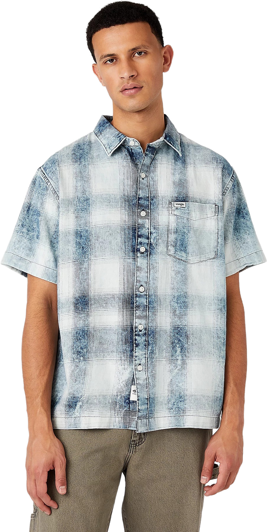 

Рубашка мужская Wrangler W5E3BTE03 синяя 2XL, W5E3BTE03