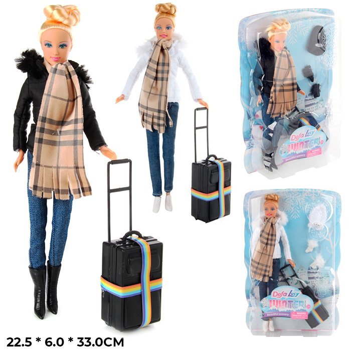 

Кукла 8424 Зимняя путешественница с аксесс. Defa Lucy