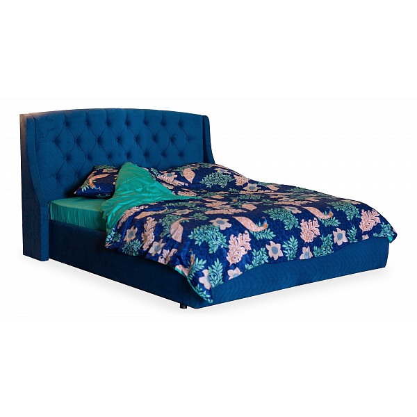 фото Кровать без матраса наша мебель стефани, синий/синий