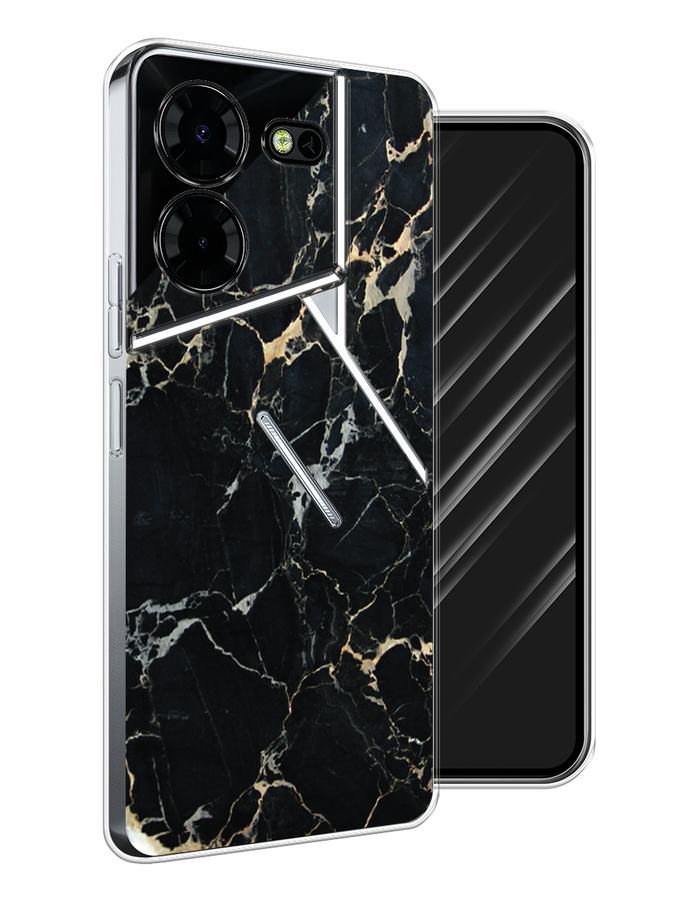 

Чехол Awog на Tecno Pova 5 Pro 5G "Черный мрамор уголок", Черный;золотистый, 304550-1