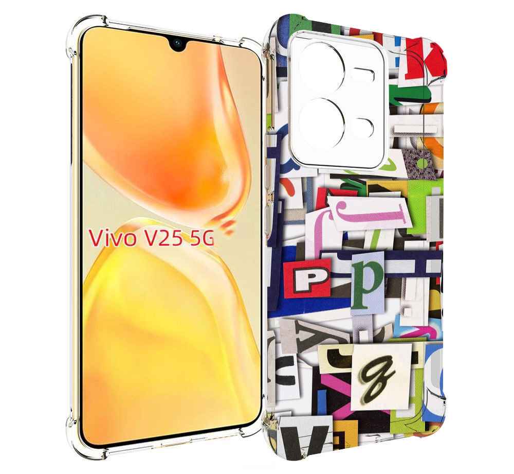 

Чехол MyPads ломанные-буквы для Vivo V25 5G / V25e, Прозрачный, Tocco