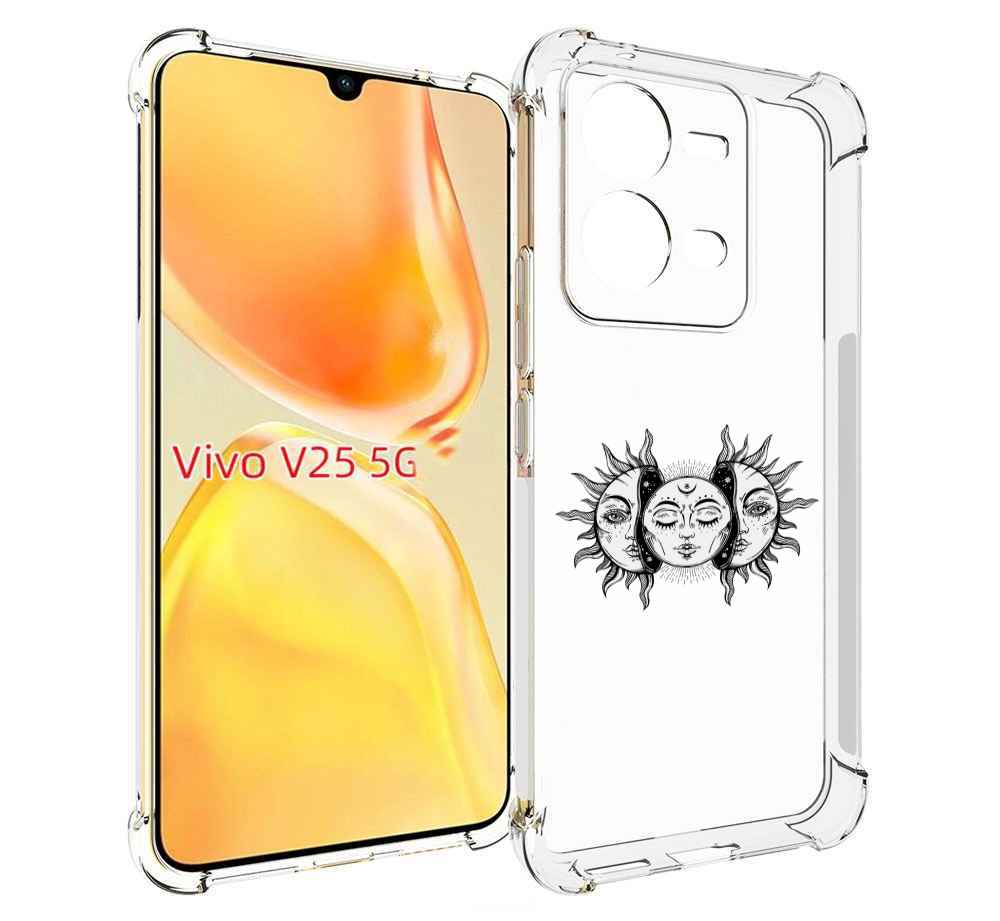 

Чехол MyPads луна-в-солнце для Vivo V25 5G / V25e, Прозрачный, Tocco