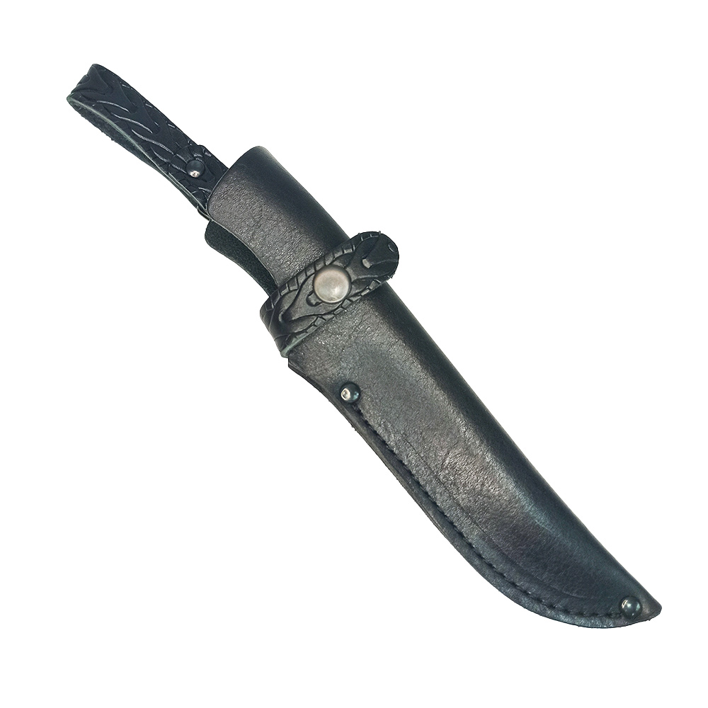 Ножны ИССО кожаные для ножа европейского типа с длиной клинка 15 см (черные)