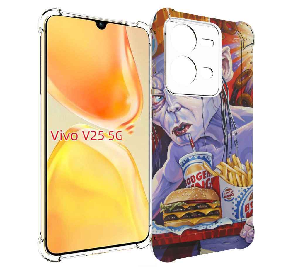 

Чехол MyPads любитель бургер кинга для Vivo V25 5G / V25e, Прозрачный, Tocco