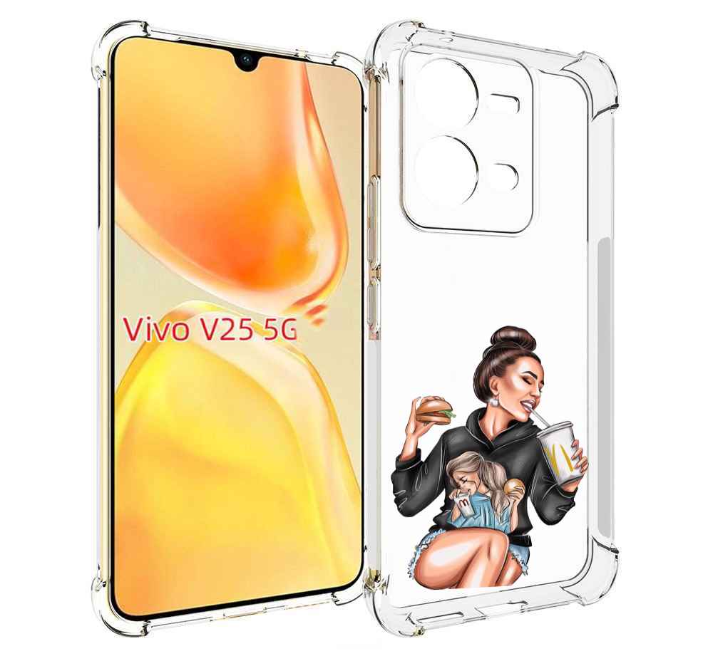 

Чехол MyPads любительница-макдональдс женский для Vivo V25 5G / V25e, Прозрачный, Tocco