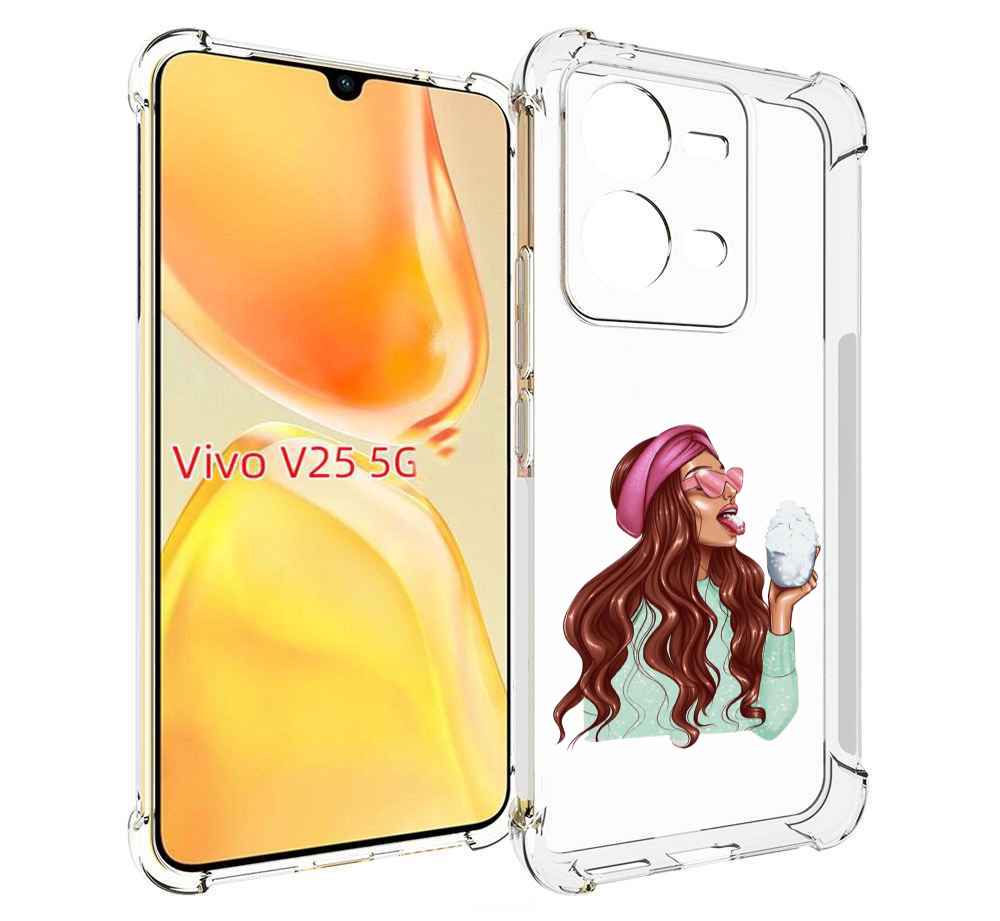 

Чехол MyPads любительница-снега женский для Vivo V25 5G / V25e, Прозрачный, Tocco
