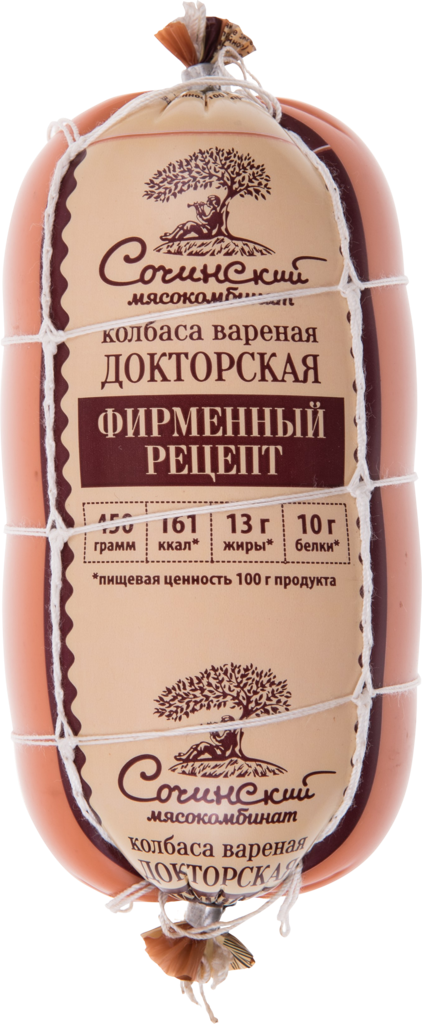 

Колбаса Сочинский мясокомбинат Докторская Фирменный рецепт вареная 450 г