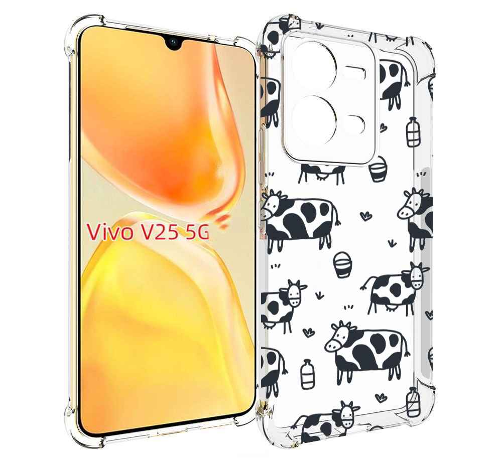 

Чехол MyPads маленькие-коровки для Vivo V25 5G / V25e, Прозрачный, Tocco