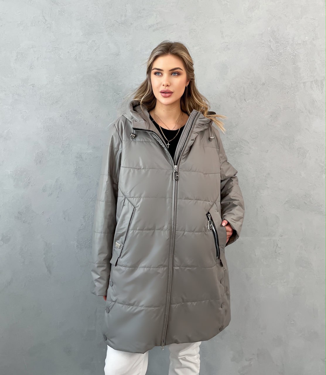 

Куртка женская 332 серая 60 RU, Серый, 332