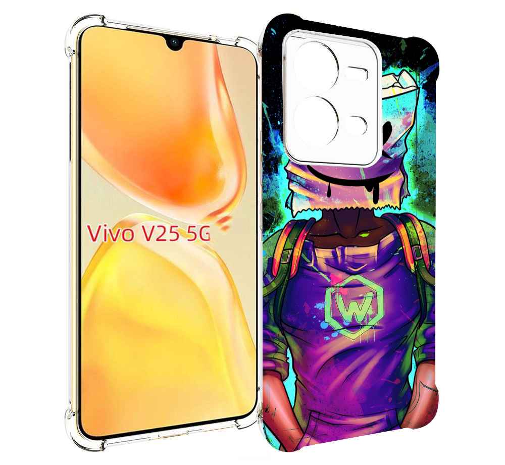 

Чехол MyPads маршмеллоу-глитч для Vivo V25 5G / V25e, Прозрачный, Tocco