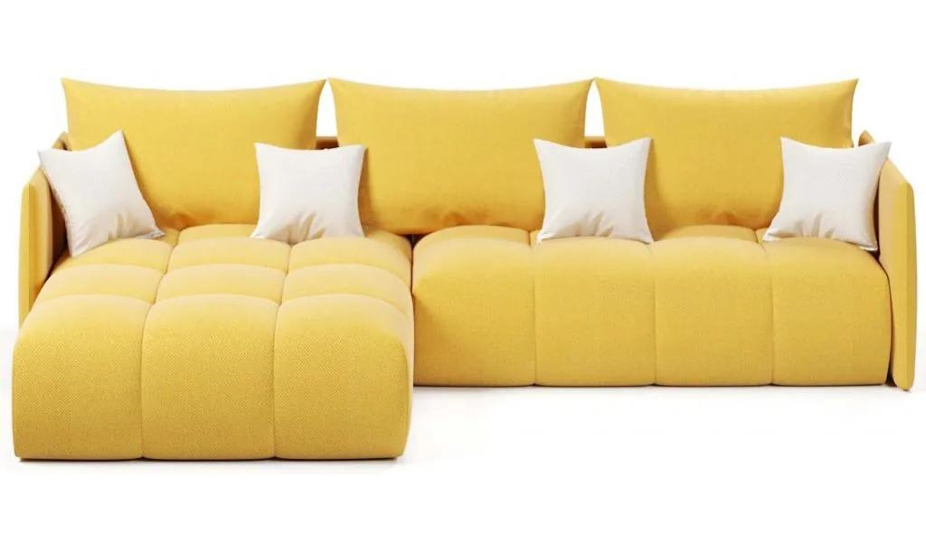 

Угловой диван-кровать 4Home Лагуна, 226х155х80 см, Yellow, левый, Еврокнижка, Лагуна