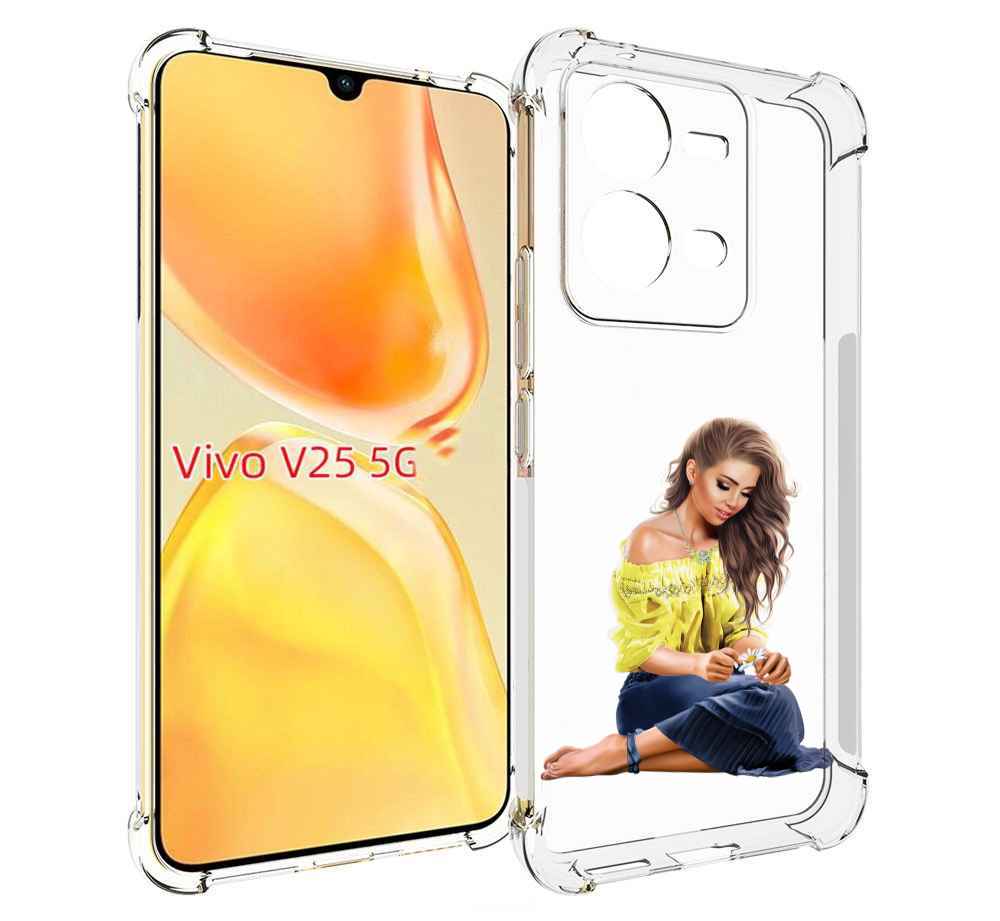 

Чехол MyPads миленькая-девочка женский для Vivo V25 5G / V25e, Прозрачный, Tocco