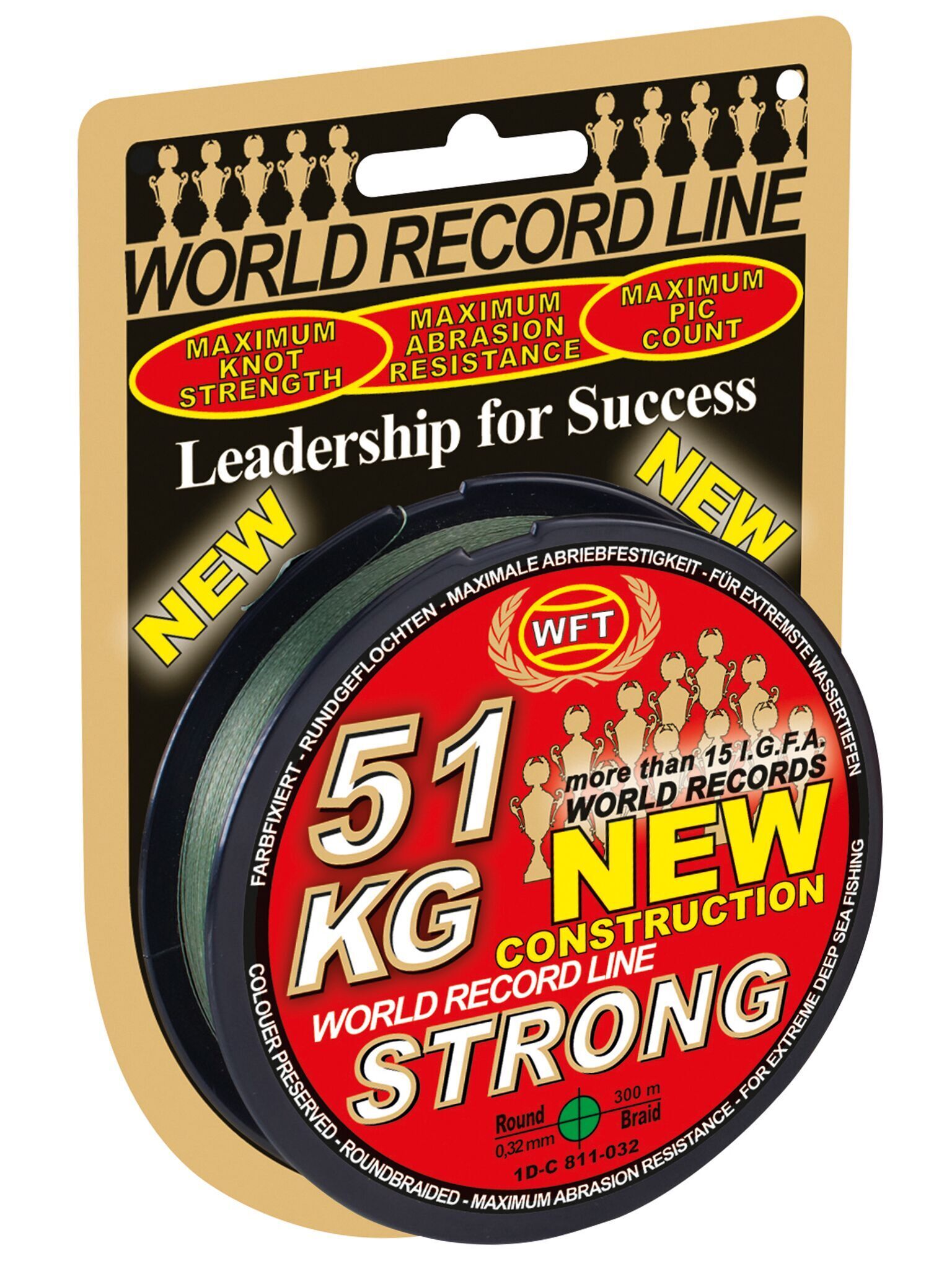 Рыболовная леска WFT Kg Strong 300 м, 0.32 мм Green