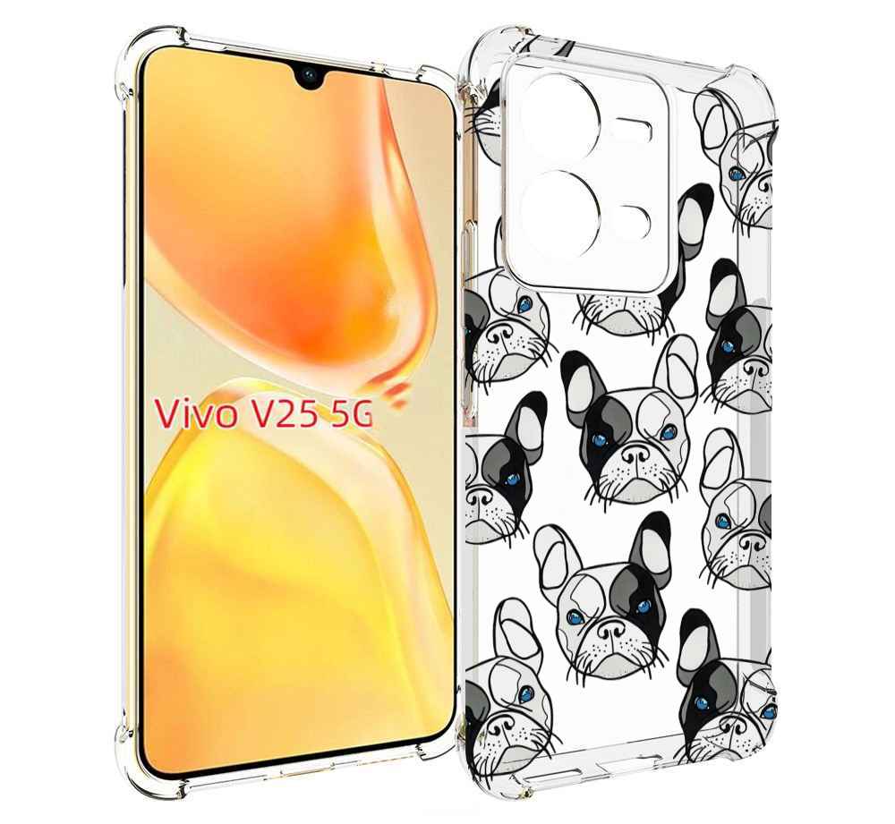 

Чехол MyPads мини-собачки-черно-белый для Vivo V25 5G / V25e, Прозрачный, Tocco