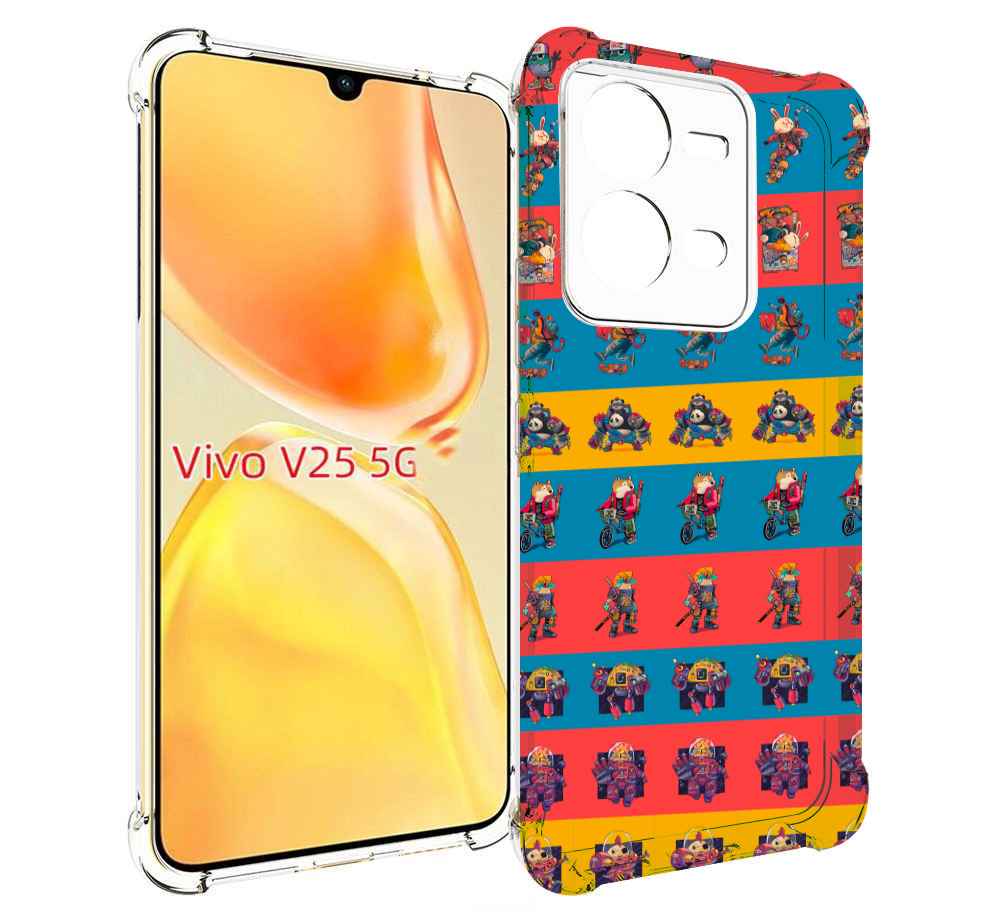 

Чехол MyPads много стикеров для Vivo V25 5G / V25e, Прозрачный, Tocco