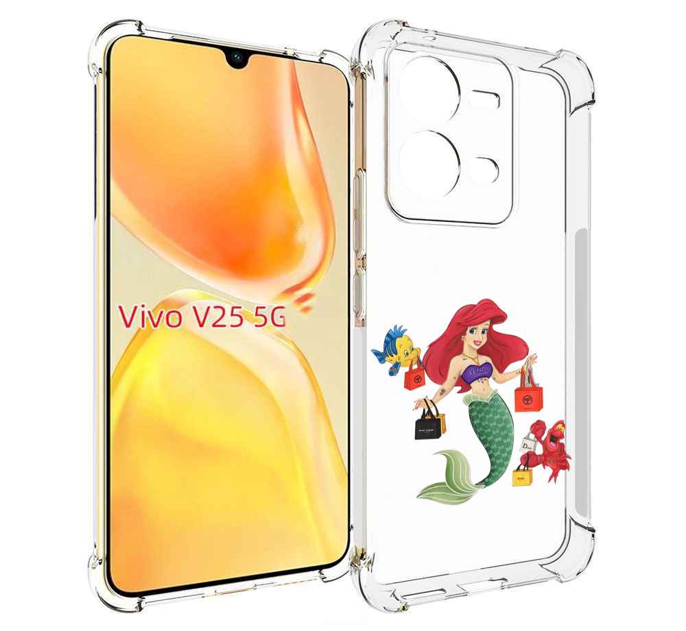 

Чехол MyPads модная-русалка женский для Vivo V25 5G / V25e, Прозрачный, Tocco
