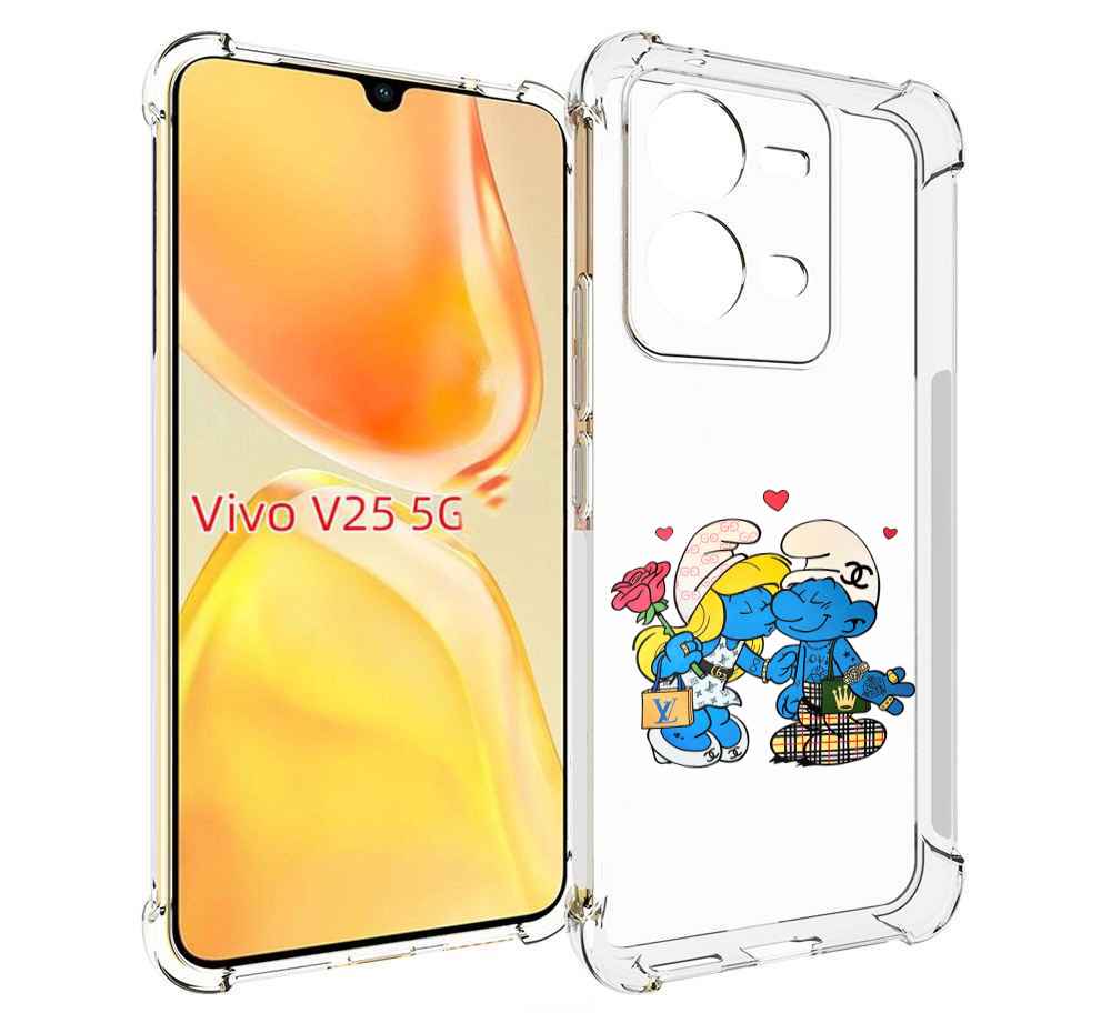 

Чехол MyPads модные-смурфики для Vivo V25 5G / V25e, Прозрачный, Tocco