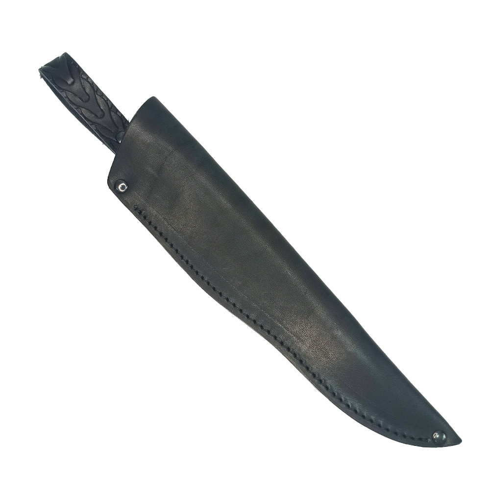 Ножны ИССО кожаные для ножа финского типа с длиной клинка 17 см, черные