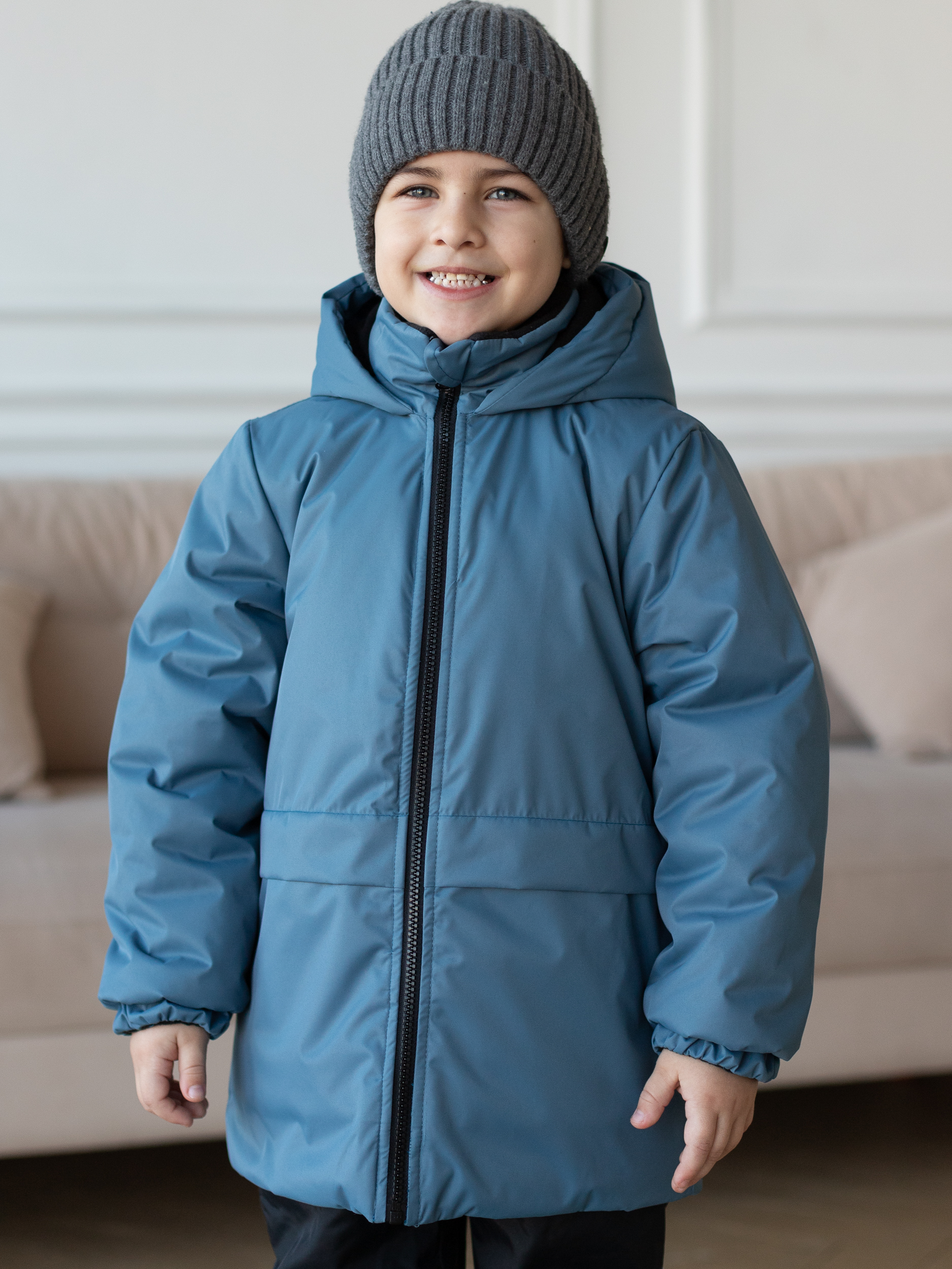 Куртка детская Моделька Непромокаемая, голубой, 128