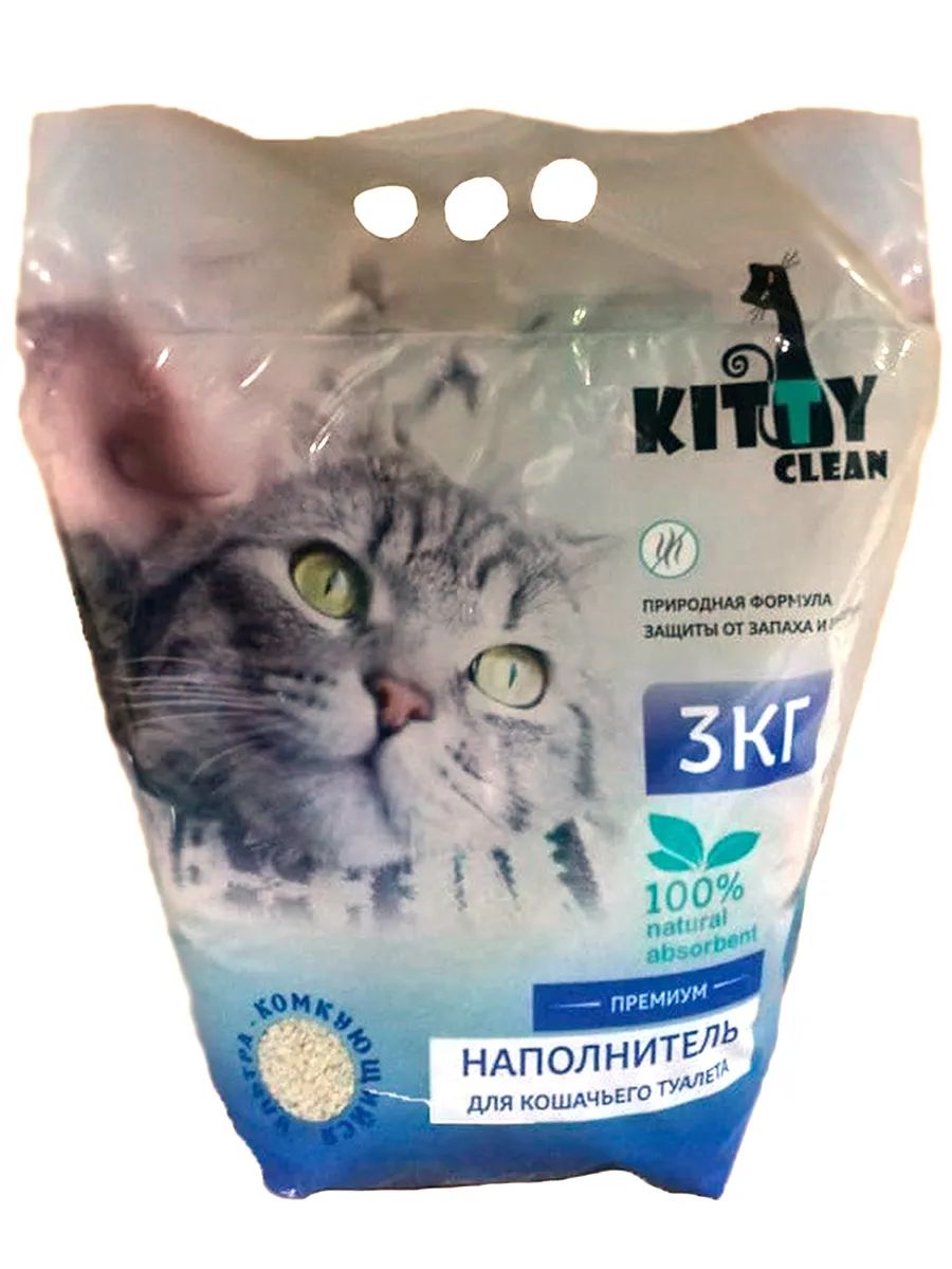 Комкующийся наполнитель Kitty Clean бентонитовый, 3 кг