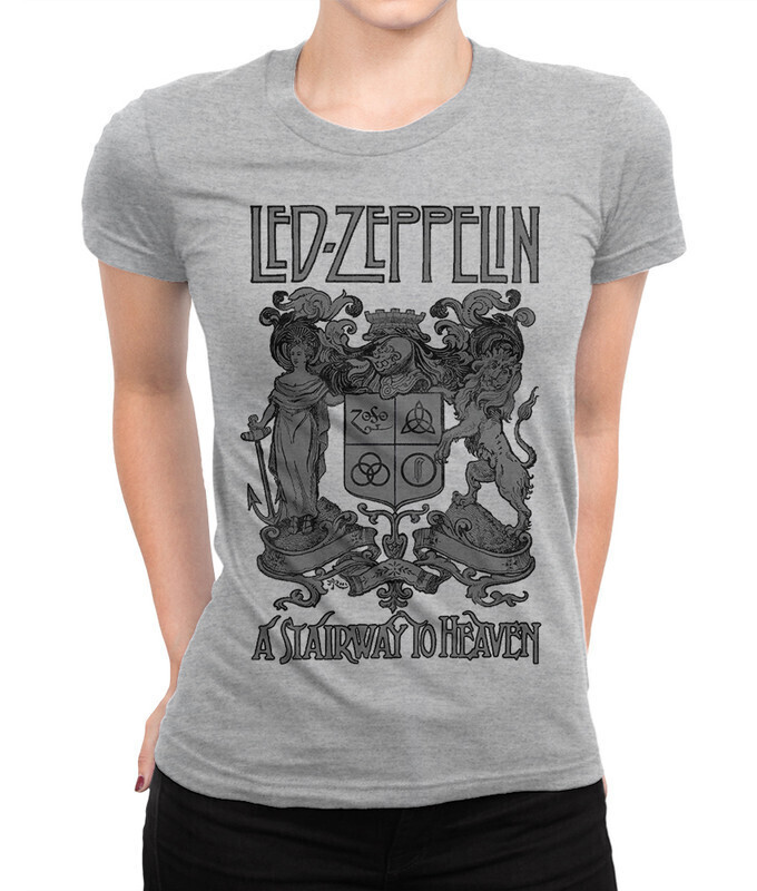 

Футболка женская Dream Shirts Led Zeppelin - A Stairway To Heaven серая 2XL, Led Zeppelin - A Stairway To Heaven