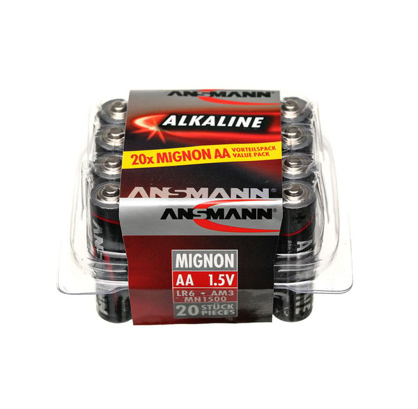

Батарейка ANSMANN RED / 1.5 В / AA (LR6) / 20 штук (в пластмассовом боксе)