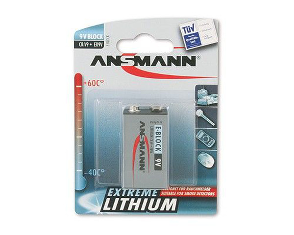 

Батарейка ANSMANN EXTREME LITHIUM CR-V9/крона/ 9 В / 9V/ 1 штука в блистере