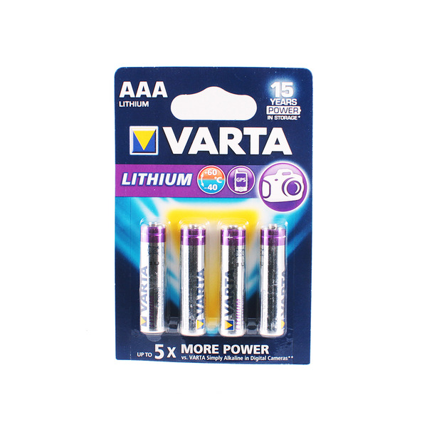 

Батарейка VARTA PROFESSIONAL LITHIUM (литиевая) 1.5 В / AAA (FR03) 4 штуки в блистере
