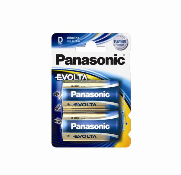 

Батарейка Panasonic Evoltа Alkaline LR20 / D / 1.5 В/ 1.5 V/ 2 штуки в блистере