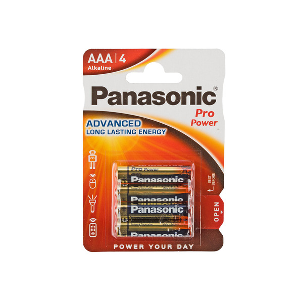 фото Батарейка panasonic pro power (xtreme) / 1.5 в / aaa (lr03) 4 штуки в блистере