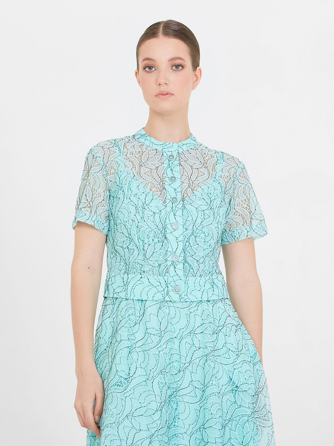 Блуза женская Lo 11231027 бирюзовая 44 RU