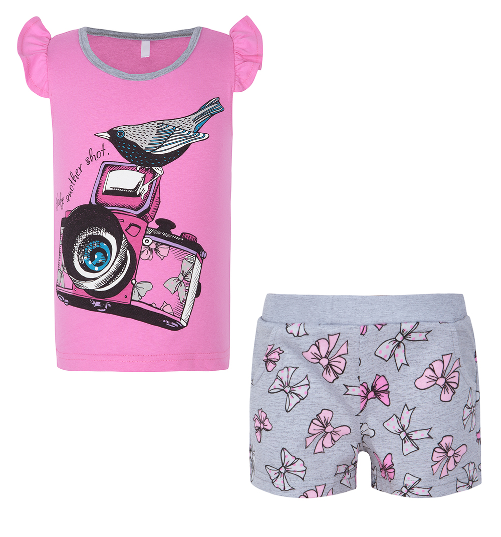 

Пижама майка/шорты Leader Kids Бантики розовый р.104, GL000610394