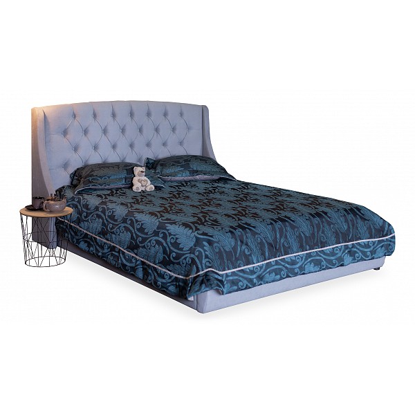 Кровать без матраса Наша мебель Стефани, серый Velutto 32/серый