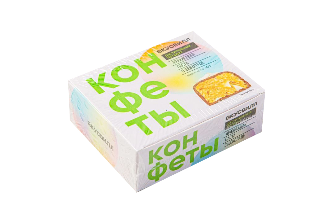 

Конфеты шоколадные ВкусВилл Арахисовая паста 40 г