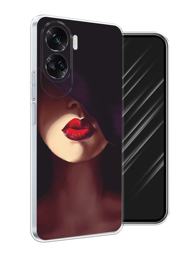 

Чехол Awog на Honor 90 Lite "Красные губы", Черный;бежевый;красный, 6122350-1