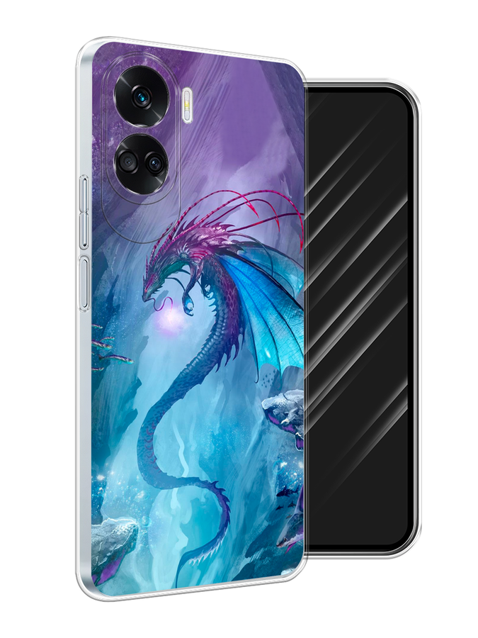

Чехол Awog на Honor 90 Lite "Водный дракон", Голубой;фиолетовый;синий, 6122350-1